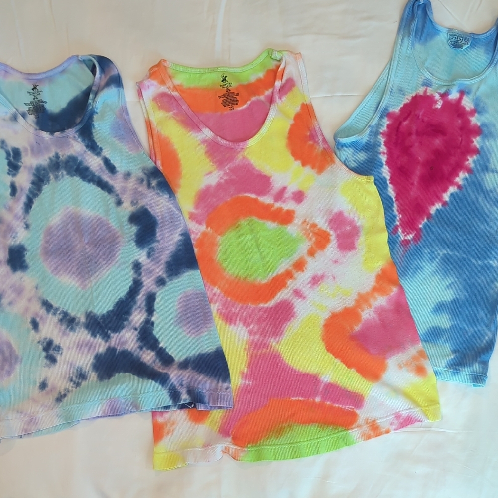Ralph Lauren Blue and Pink Muscle Tees Tie-Dye Collection